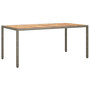 Voir la diapositive 2 : VIDAXL Table de jardin 190x90x75 cm Resine tressee/bois d'acacia Gris