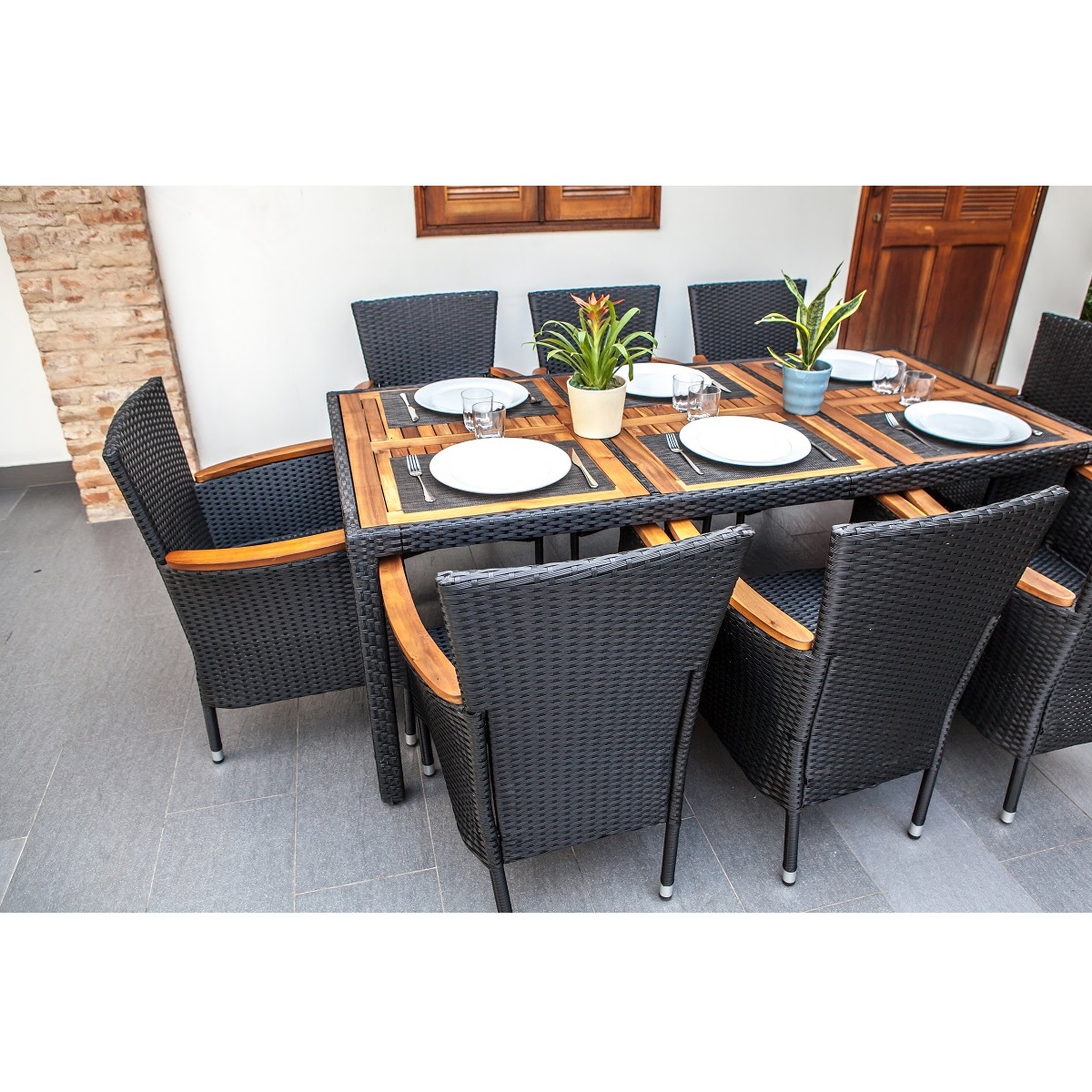 Voir la diapositive 8 : Salon de jardin 8 personnes bois acacia BELIZE