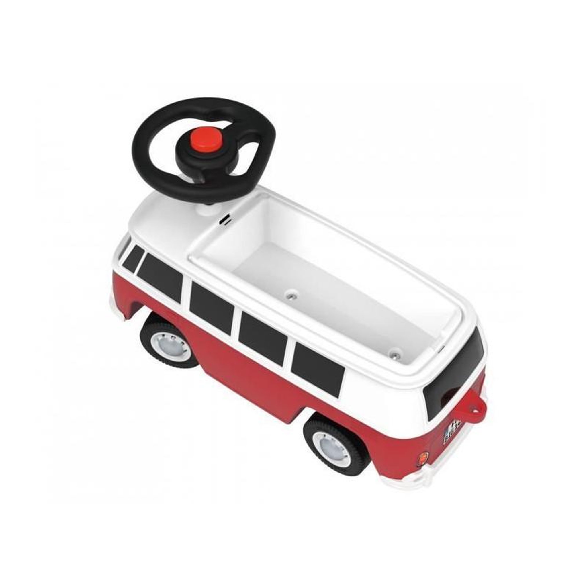 Voir la diapositive 4 : SMOBY Smoby - Porteur Volkswagen Van Rouge - Coffre de rangement + Volant directionnel - 26L x 30l x 60H - Dés 18 mois