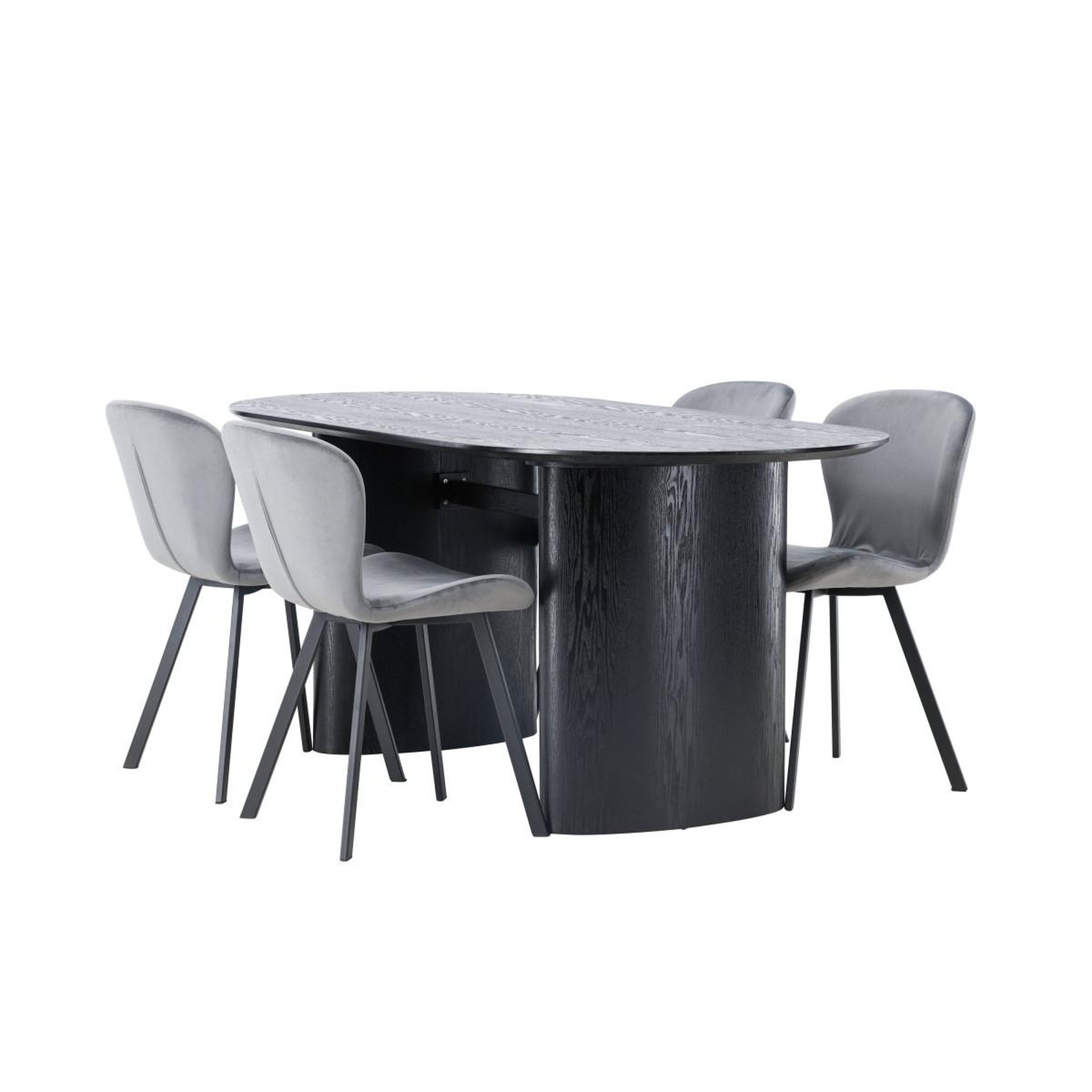 Voir la diapositive 4 : Paris Prix Ensemble table à manger & 4 chaises  isolde & lilja  180cm noir & gris