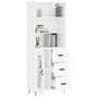 Voir la diapositive 3 : VIDAXL Buffet haut Blanc 69,5x34x180 cm Bois d'ingenierie
