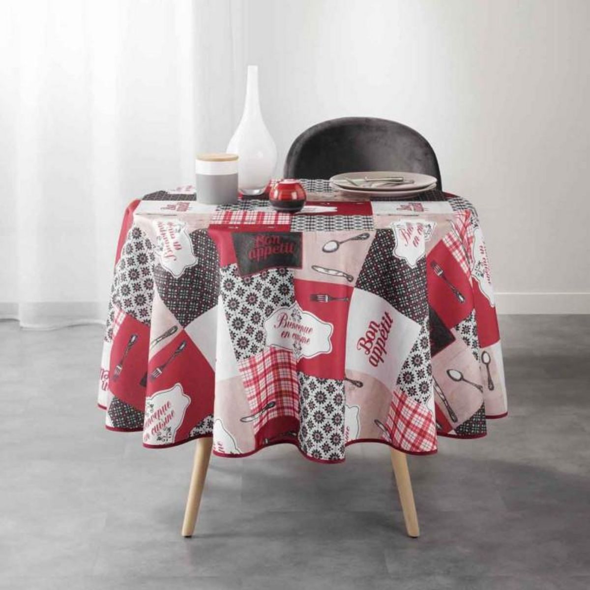 Paris Prix Nappe Ronde Imprimée  Brunch  180cm Multicolore