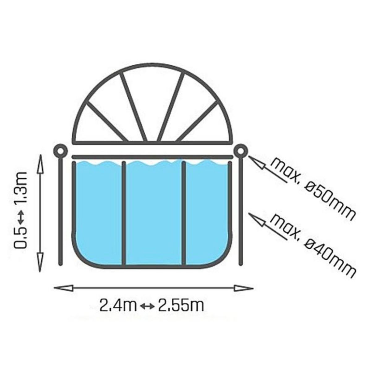 EXIT TOYS Dôme pour piscine tubulaire ronde de Ø 2,40 à 2,55 m - Exit Toys