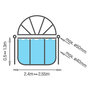 Voir la diapositive 6 : EXIT TOYS Dôme pour piscine tubulaire ronde de Ø 2,40 à 2,55 m - Exit Toys