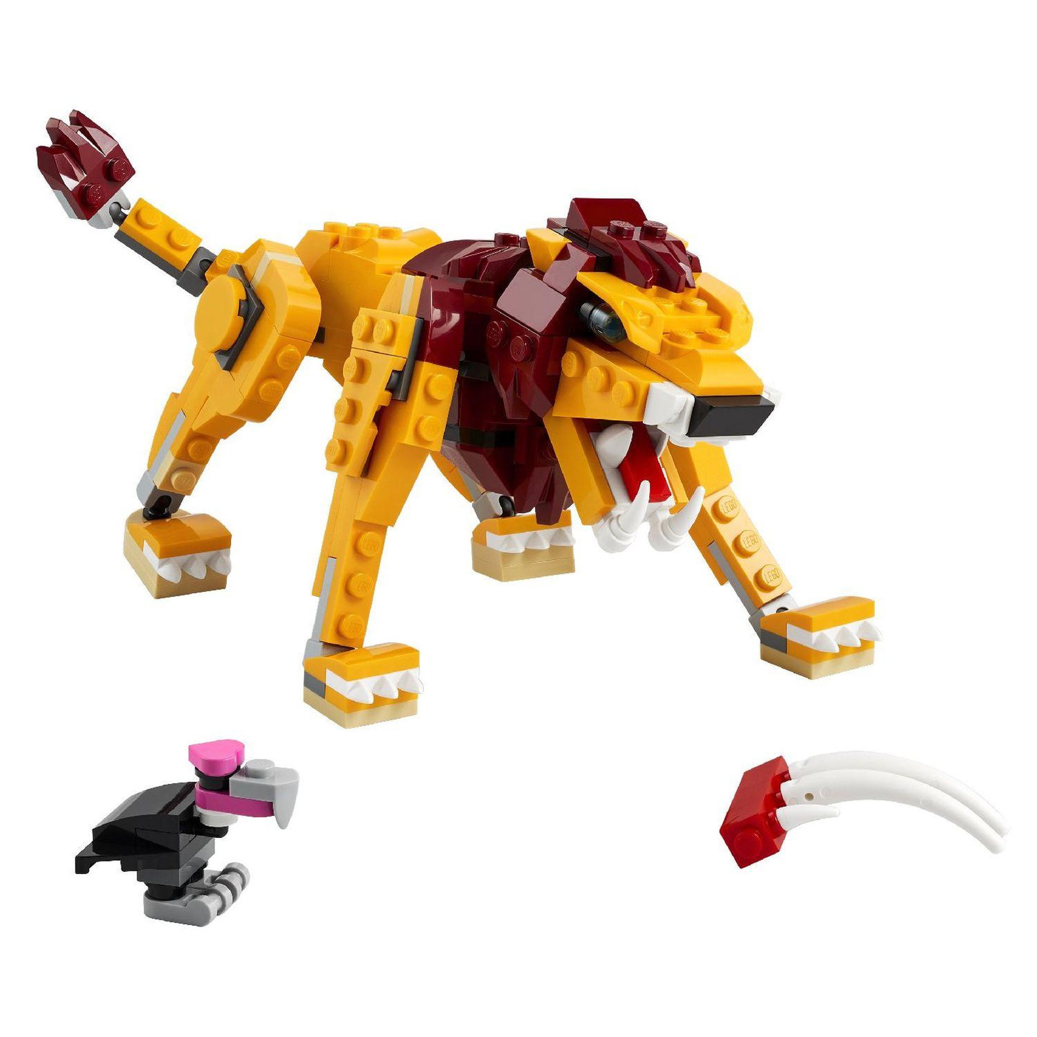Voir la diapositive 2 : LEGO Creator 31112 - Le lion sauvage 3 en 1