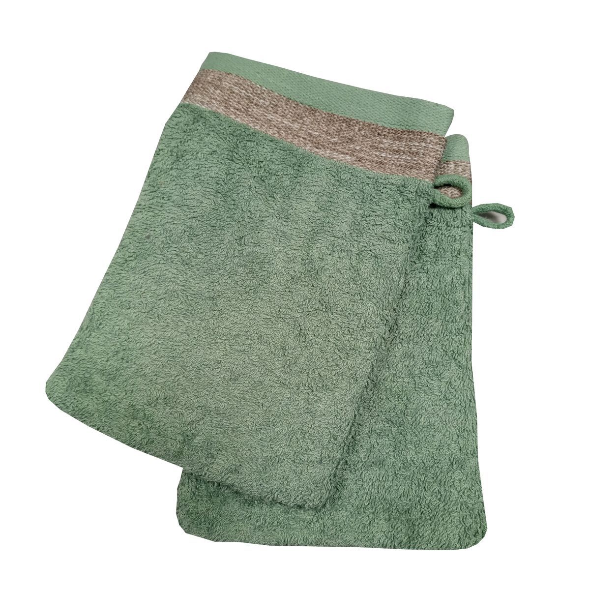 ACTUEL Lot 2 Gants de toilette fantaisies en coton 450gr/m²