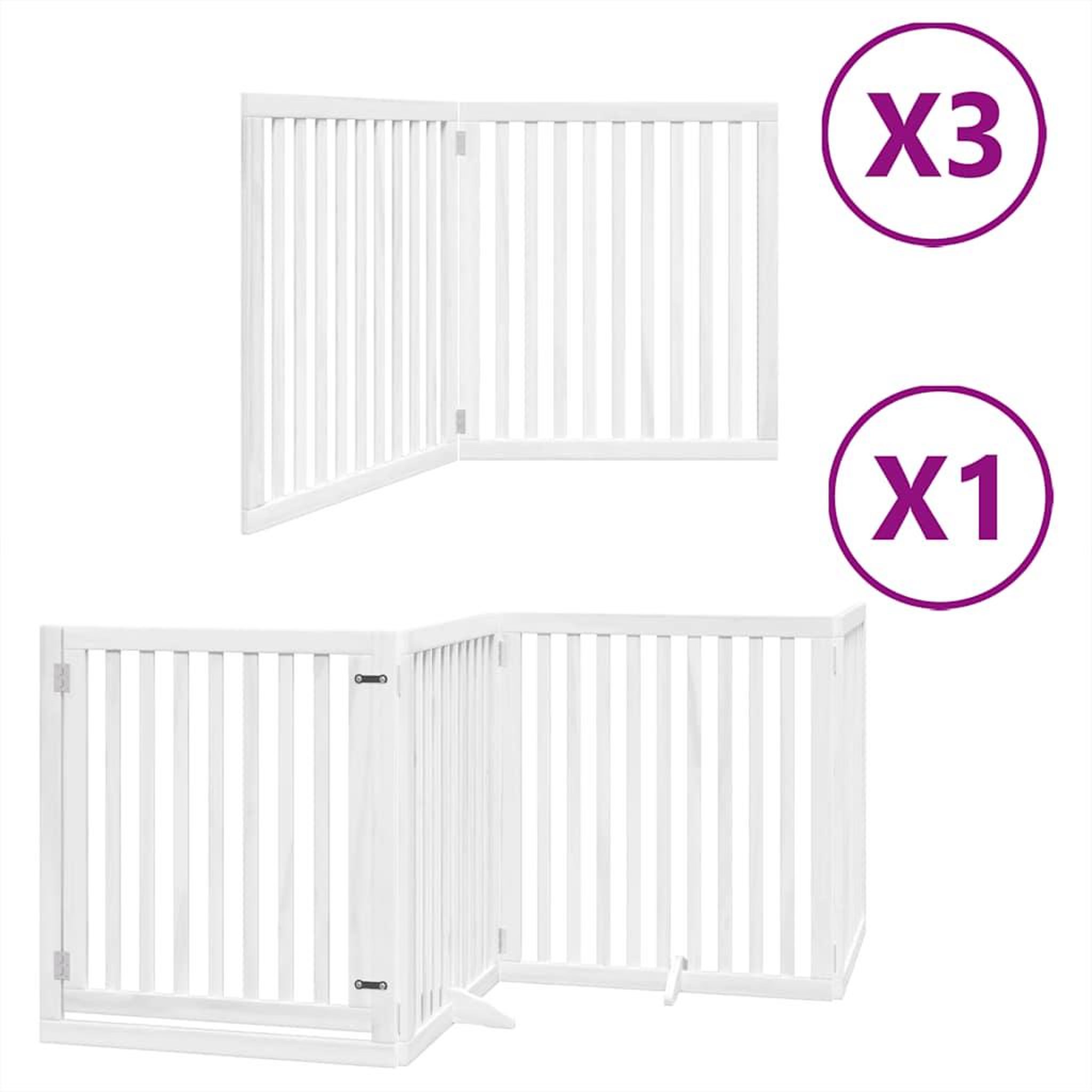 Voir la diapositive 2 : VIDAXL Barriere pour chien porte pliable 10 panneaux bois de peuplier