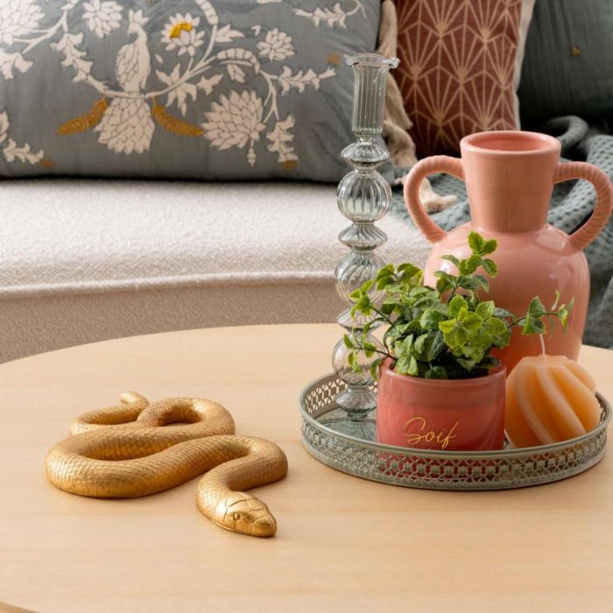 ATMOSPHERA Serpent Déco en Résine  Wild Romance  35cm Doré