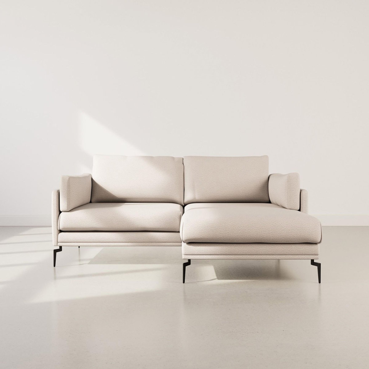 LISA DESIGN Carlos - canapé d'angle droit 4 places ultra moelleux en tissu texturé