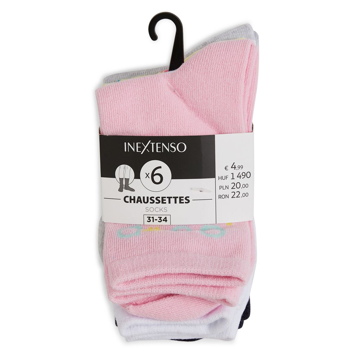 INEXTENSO Lot de 6 chaussettes fille