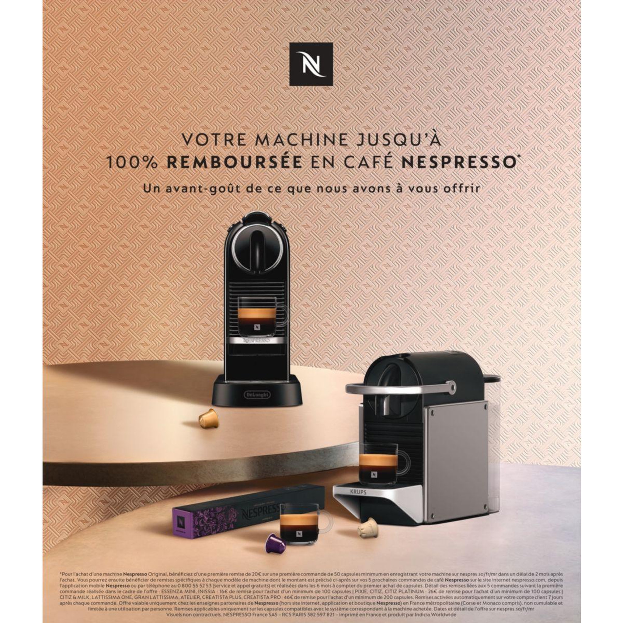 Voir la diapositive 2 : DELONGHI Nespresso inissia en80.b + 50 capsules