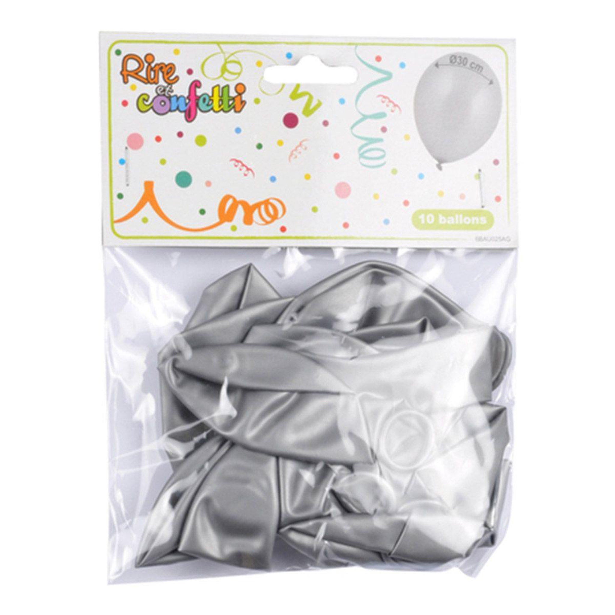 Voir la diapositive 2 : HOMEA Lot de 10 ballons gonflables  métallisés  30cm argent