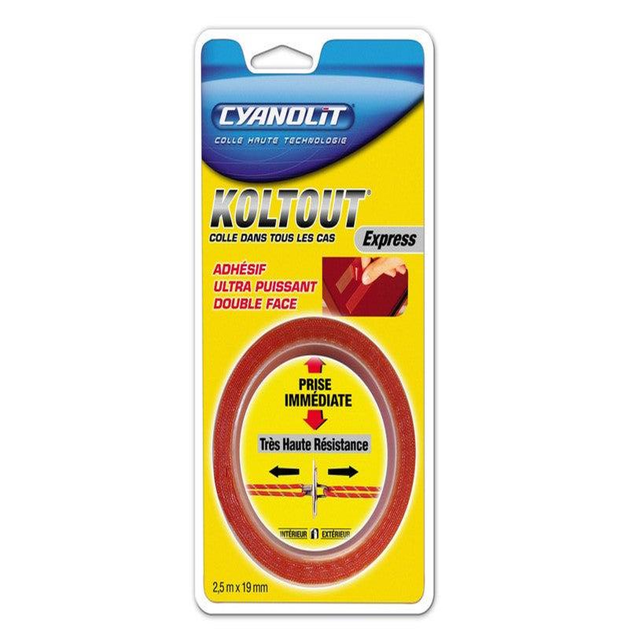 CENTRALE BRICO Ruban Adhésif Double Face Koltout Express L.2.5 M X L.19 Mm