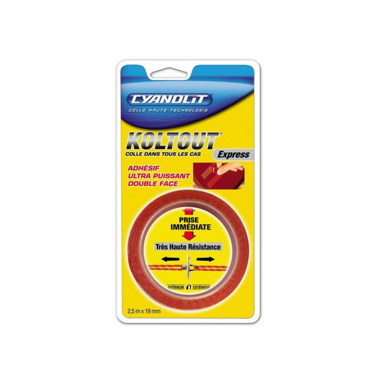 CENTRALE BRICO Ruban Adhésif Double Face Koltout Express L.2.5 M X L.19 Mm