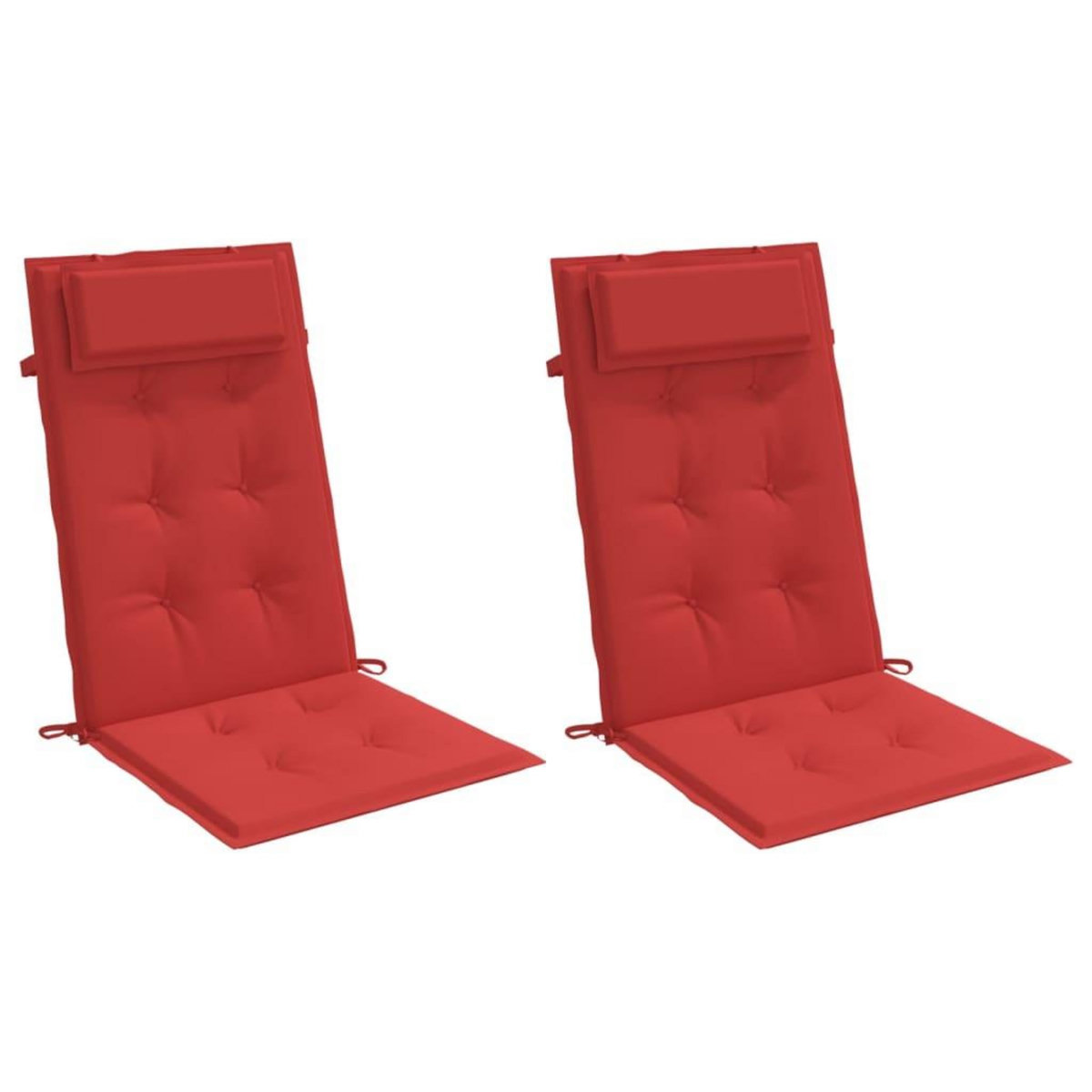 VIDAXL Coussins de chaise a dossier haut lot de 2 rouge tissu oxford