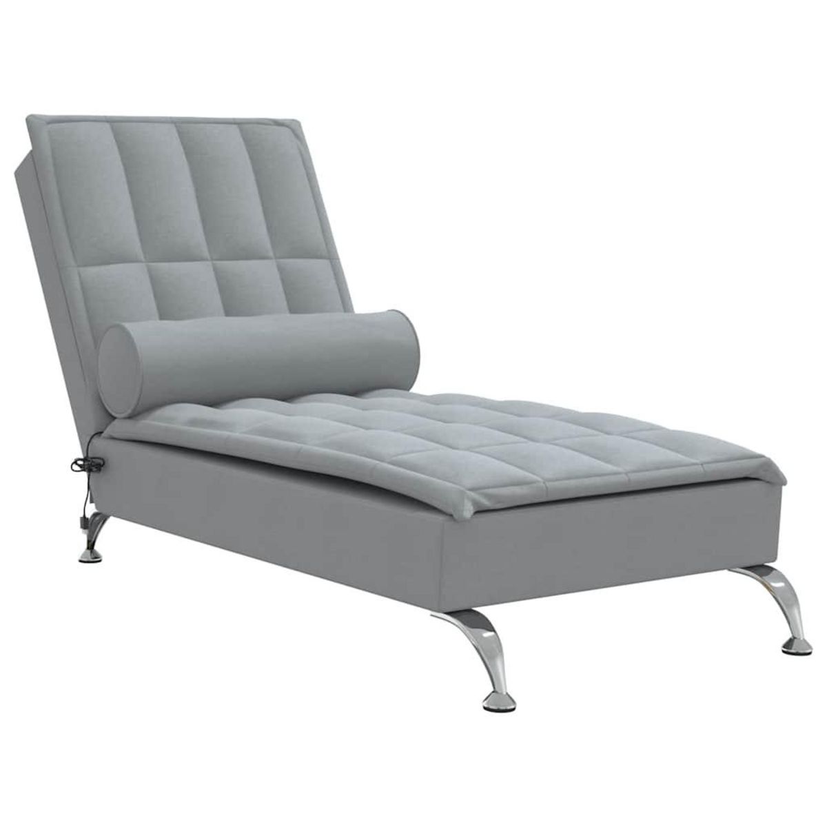 VIDAXL Chaise longue de massage avec traversin gris clair tissu
