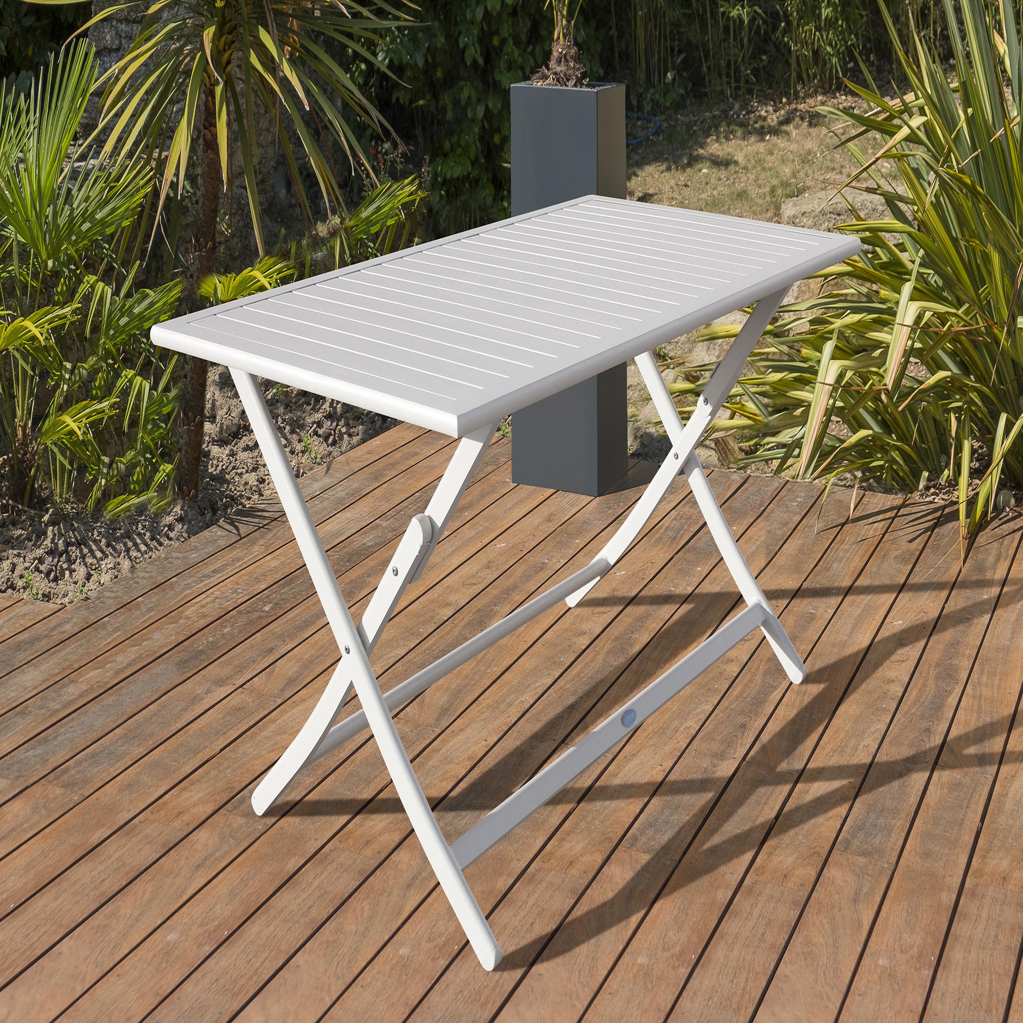 Voir la diapositive 2 : DCB GARDEN Table de jardin pliante en aluminium (4 places)