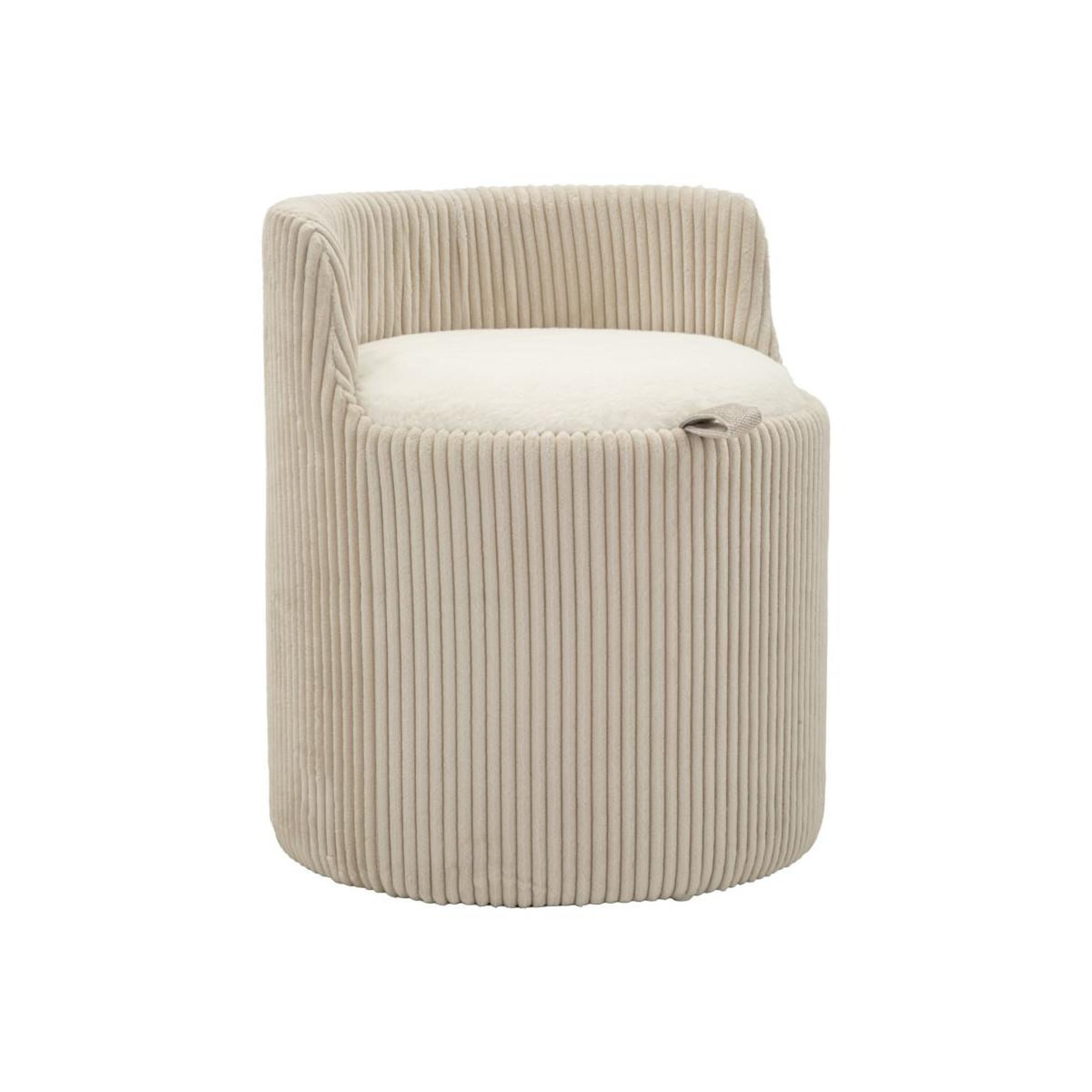 Paris Prix Pouf coffre en tissu côtelé  dublino  53cm blanc
