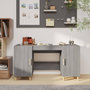 Voir la diapositive 1 : VIDAXL Bureau Sonoma gris 140x50x75 cm Bois d'ingenierie