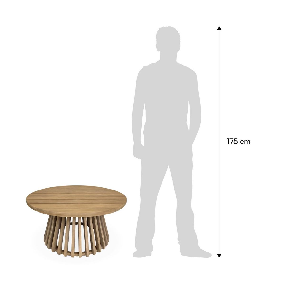 SWEEEK Table basse de jardin ronde en bois d'acacia. intérieur/extérieur Ø80cm