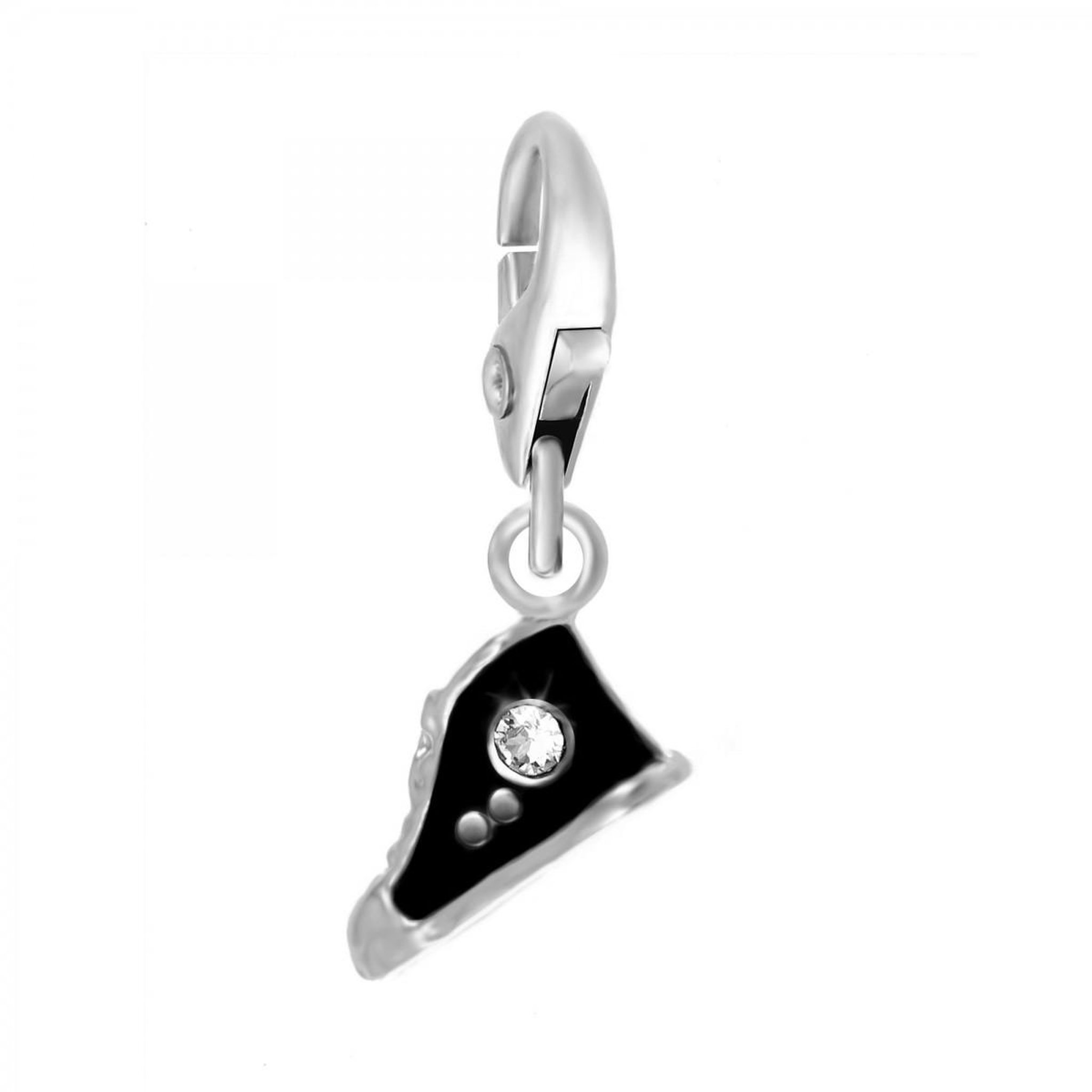 SC CRYSTAL Charm chaussure noire SC Crystal orné de Cristaux scintillants