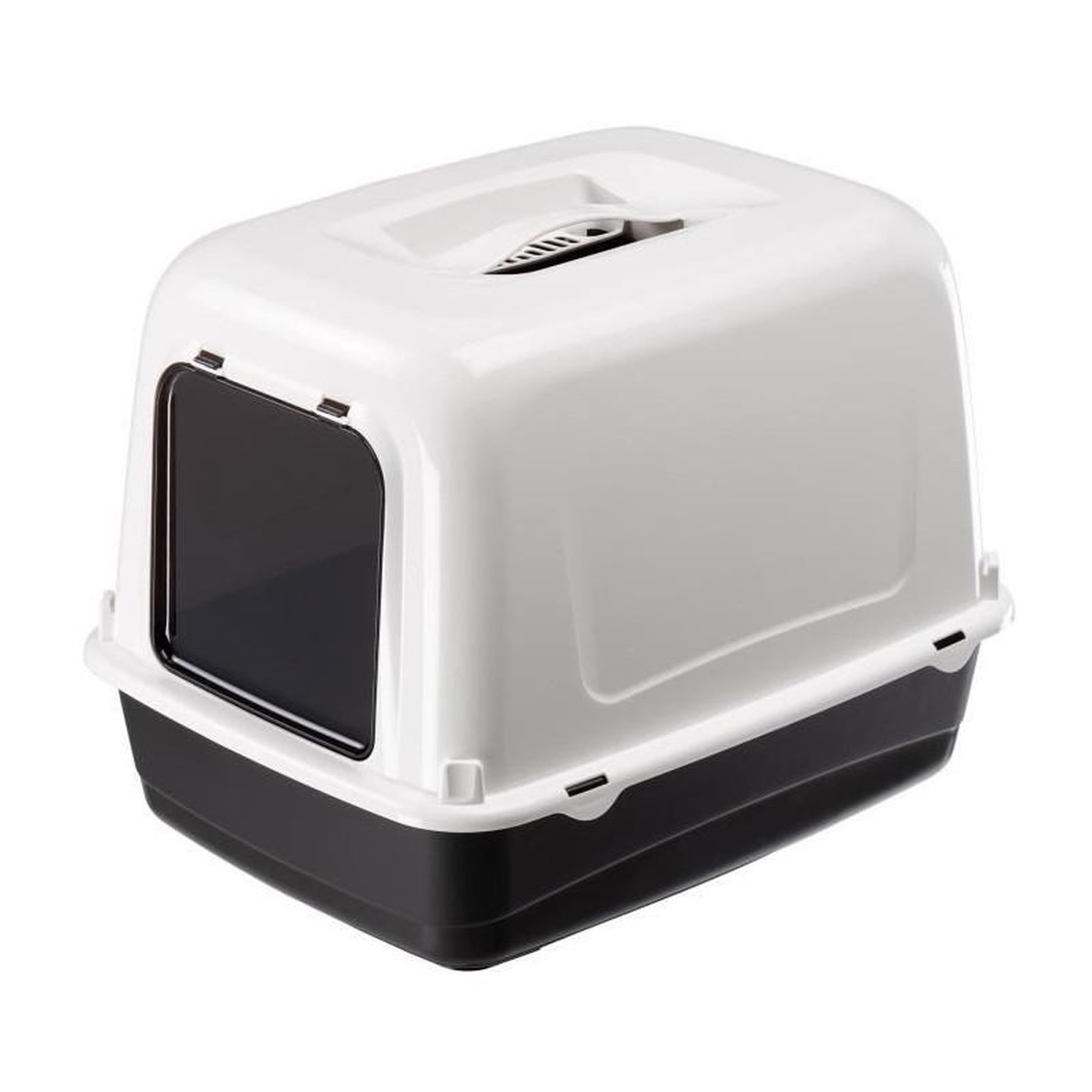 Voir la diapositive 1 : Ferplast Maison de toilette pour chat CLEAR CAT 10 - Plastique - Filtre a charbon actif - Porte - FERPLAST