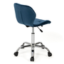 Voir la diapositive 5 : ID MARKET Chaise de bureau ROBINE velours bleu à roulettes