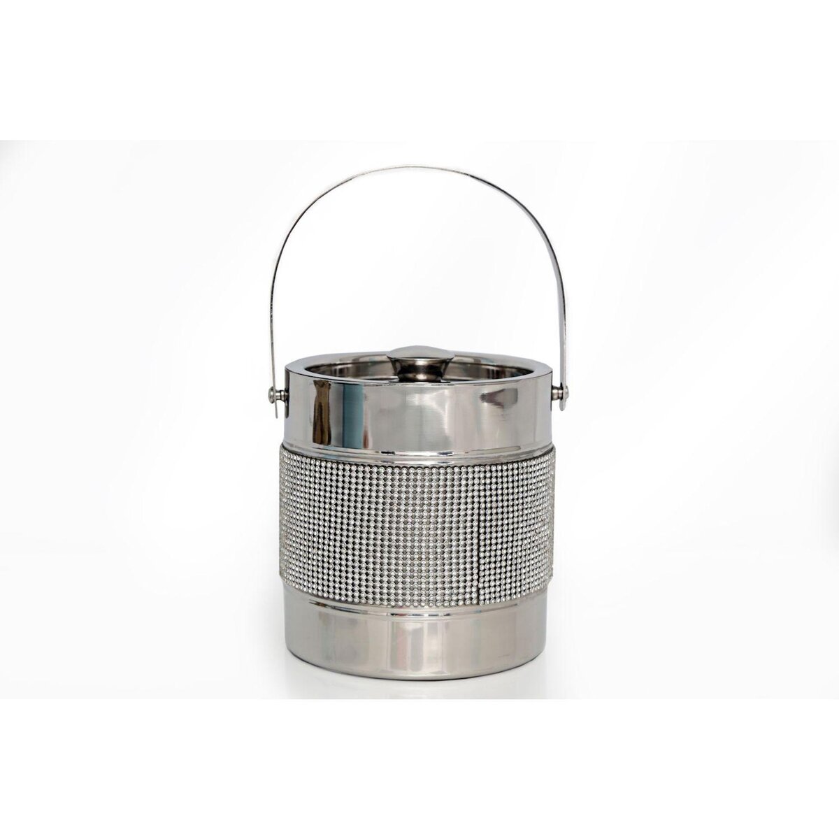 HEART OF THE HOME Seau à glace en acier Strass - Diam. 16 cm - Argent