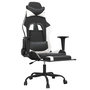 Voir la diapositive 3 : VIDAXL Chaise de jeu de massage avec repose-pied Noir&Blanc Similicuir