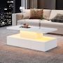 Voir la diapositive 5 : MERAX Table basse rectangulaire blanc avec 1 tiroir - 50x100 cm led panneau de particules