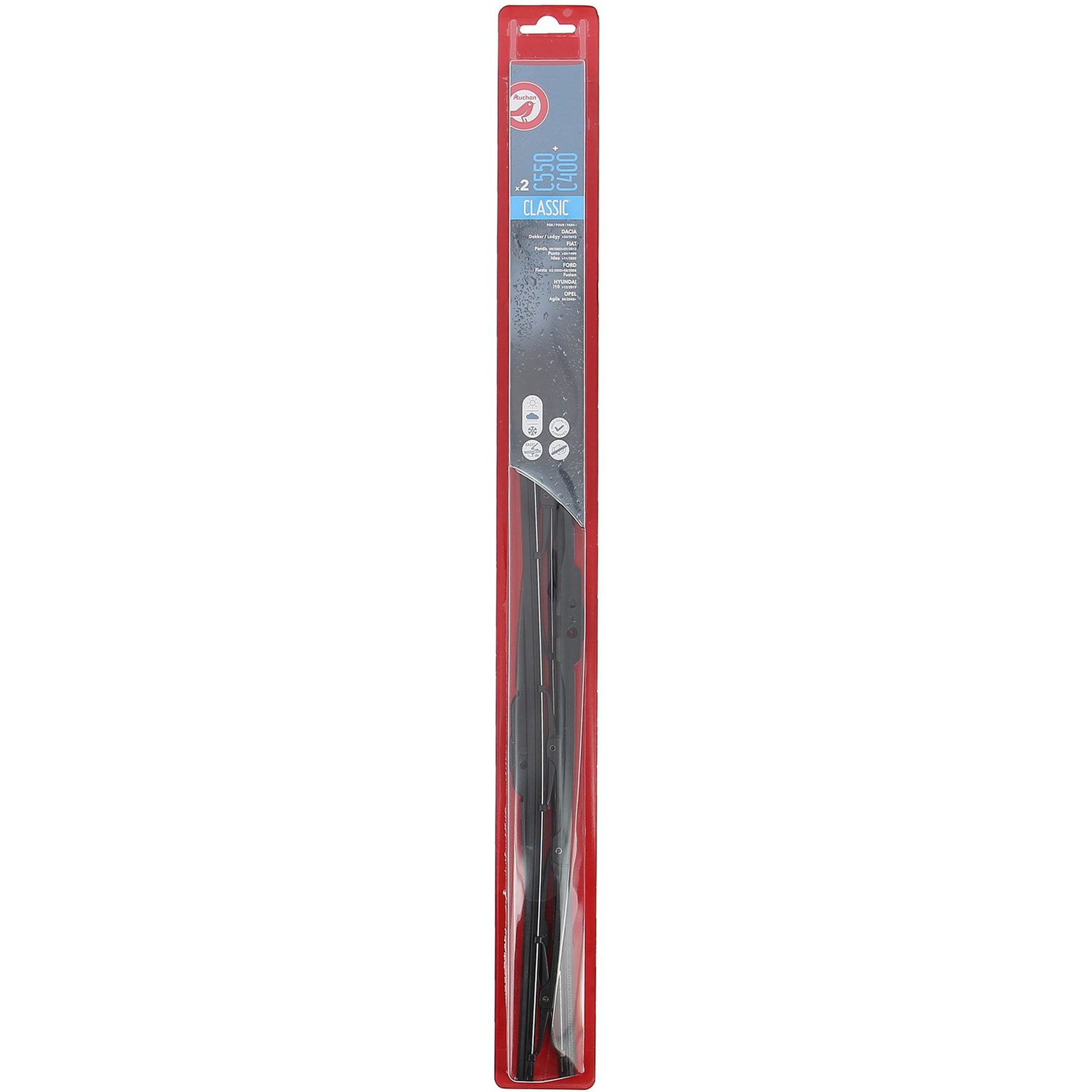 Voir la diapositive 2 : AUCHAN Kit balai d'essuie-glace BEG S8 PUNTO1 FIESTA 5
