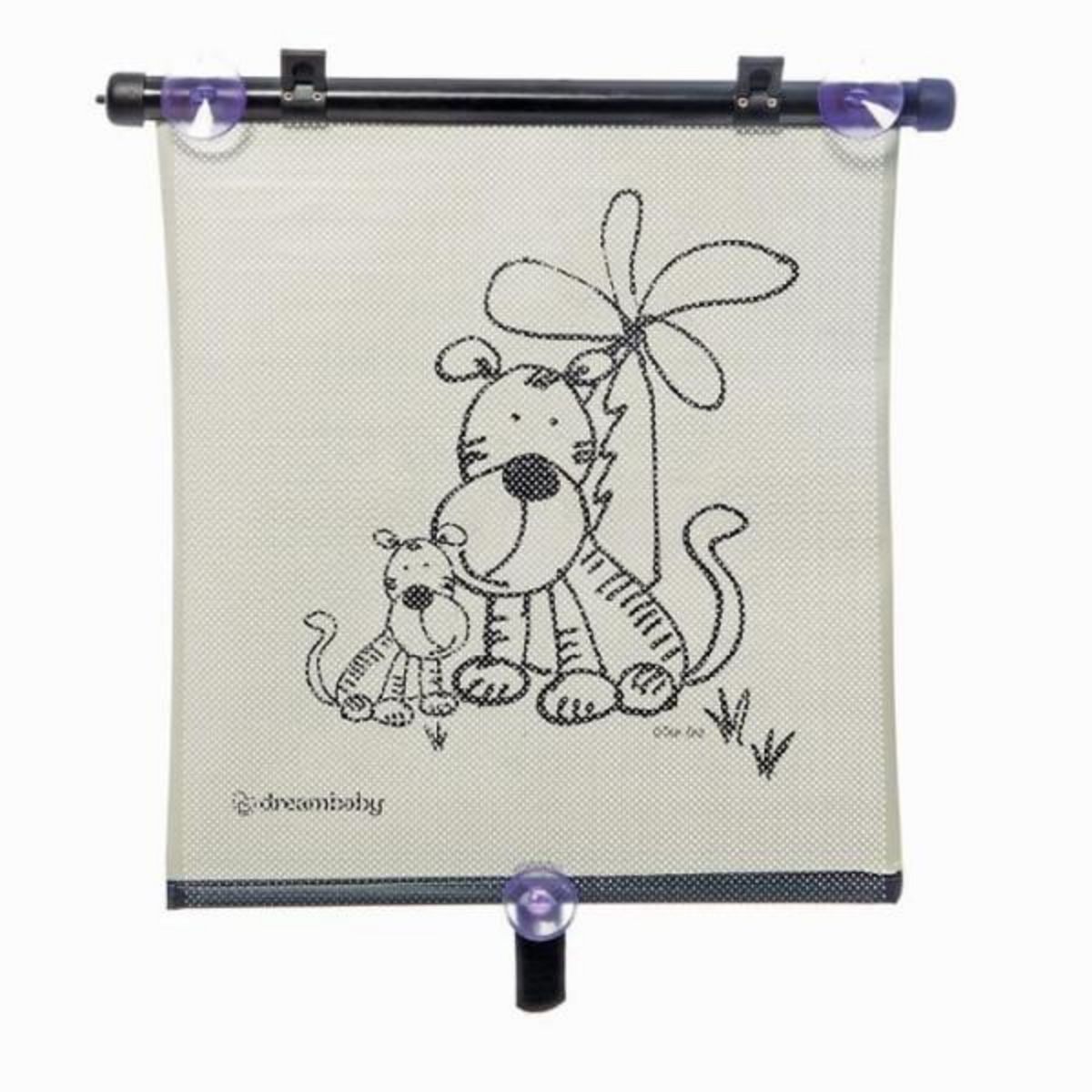 MARKET24 Store enrouleur de fenetre de voiture - DREAMBABY - Double face Zebra & Tigre Print - Réglable 2pcs