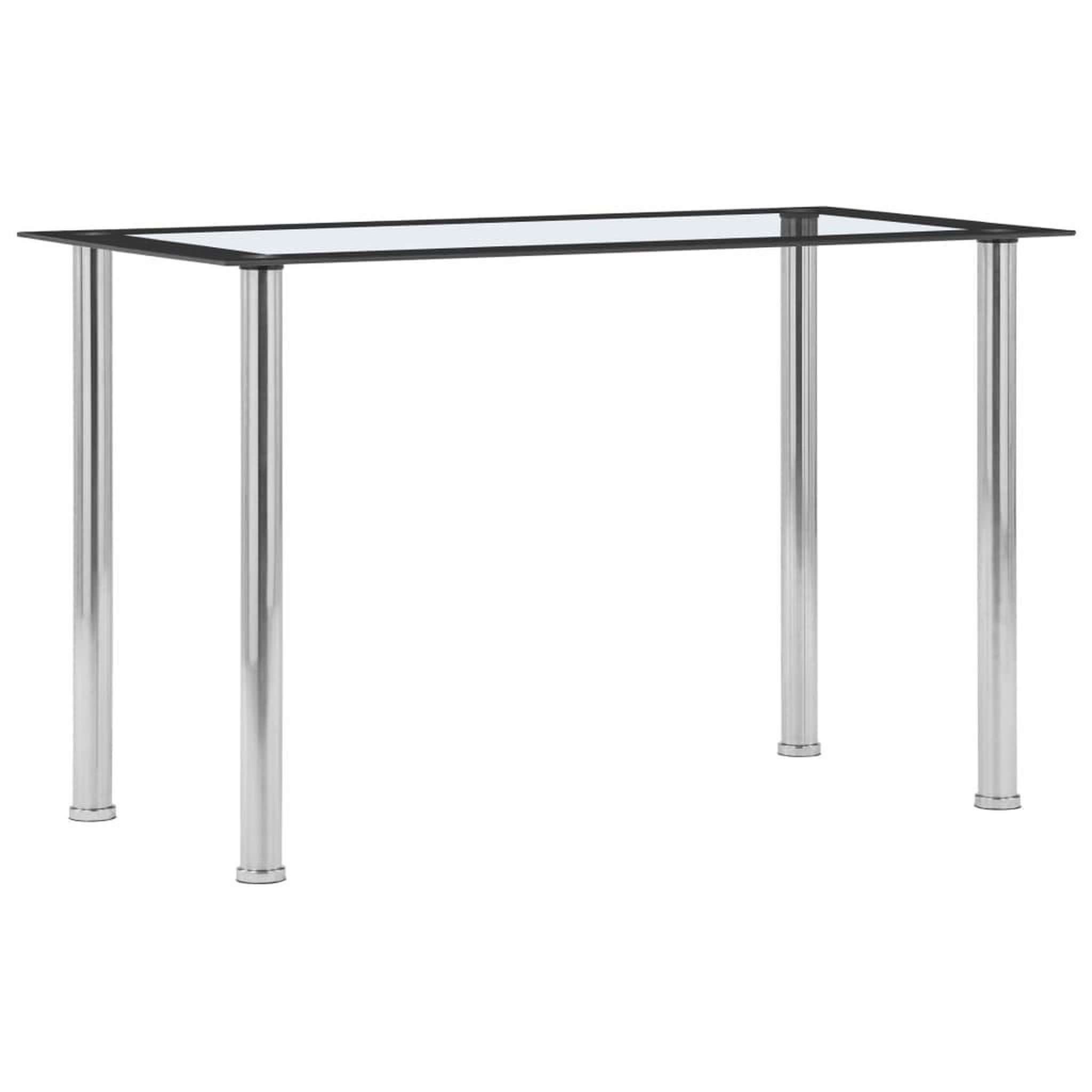 VIDAXL Table a manger noir et transparent 120x60x75 cm verre trempe