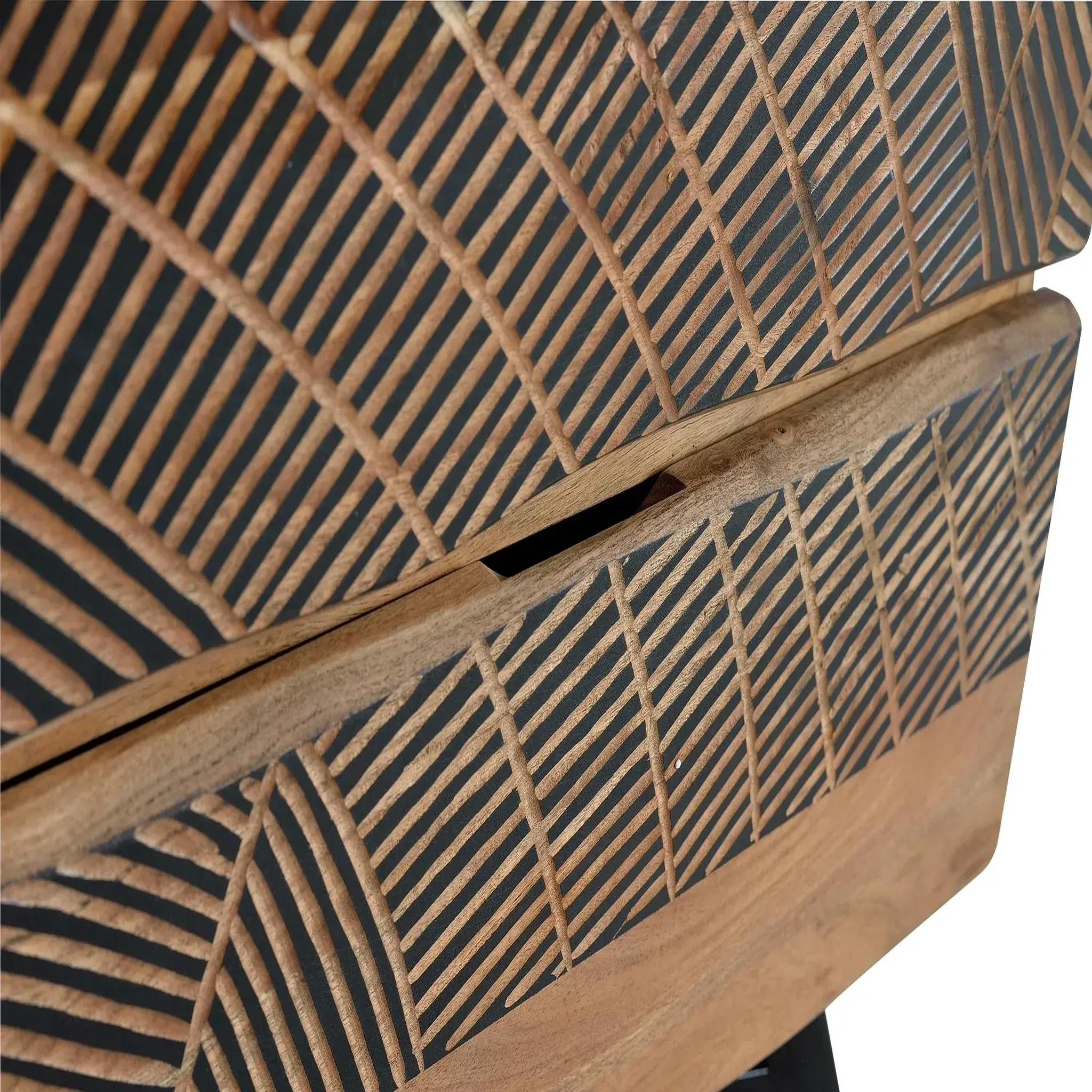 Voir la diapositive 3 : GINER Y COLOMER SL Commode en bois d'acacia 125 cm style rustique moderne