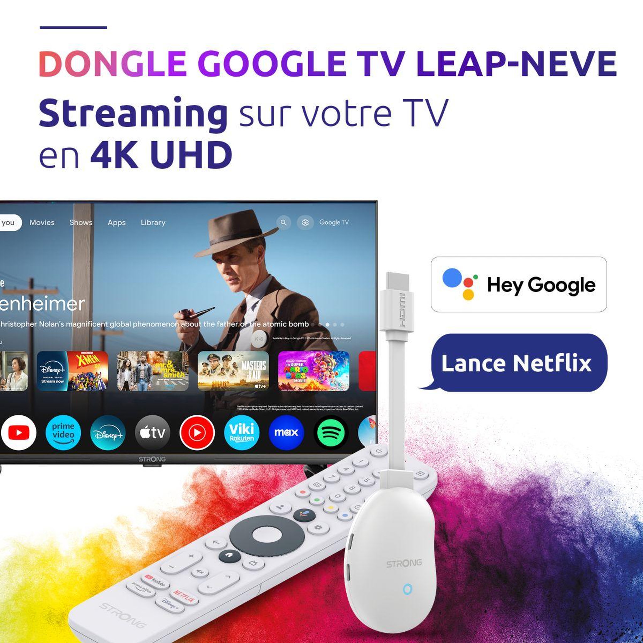Voir la diapositive 2 : Strong Passerelle multimédia leap-neve stick google tv 4k chromecast