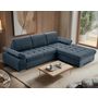 Voir la diapositive 1 : BEST MOBILIER Bianca - canapé d'angle droit 4 places convertible avec coffre en tissu texturé