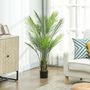 Voir la diapositive 4 : HOMCOM Plante artificielle intérieure palmier H.120cm 4 pieds 20 feuilles grand réalisme PE vert