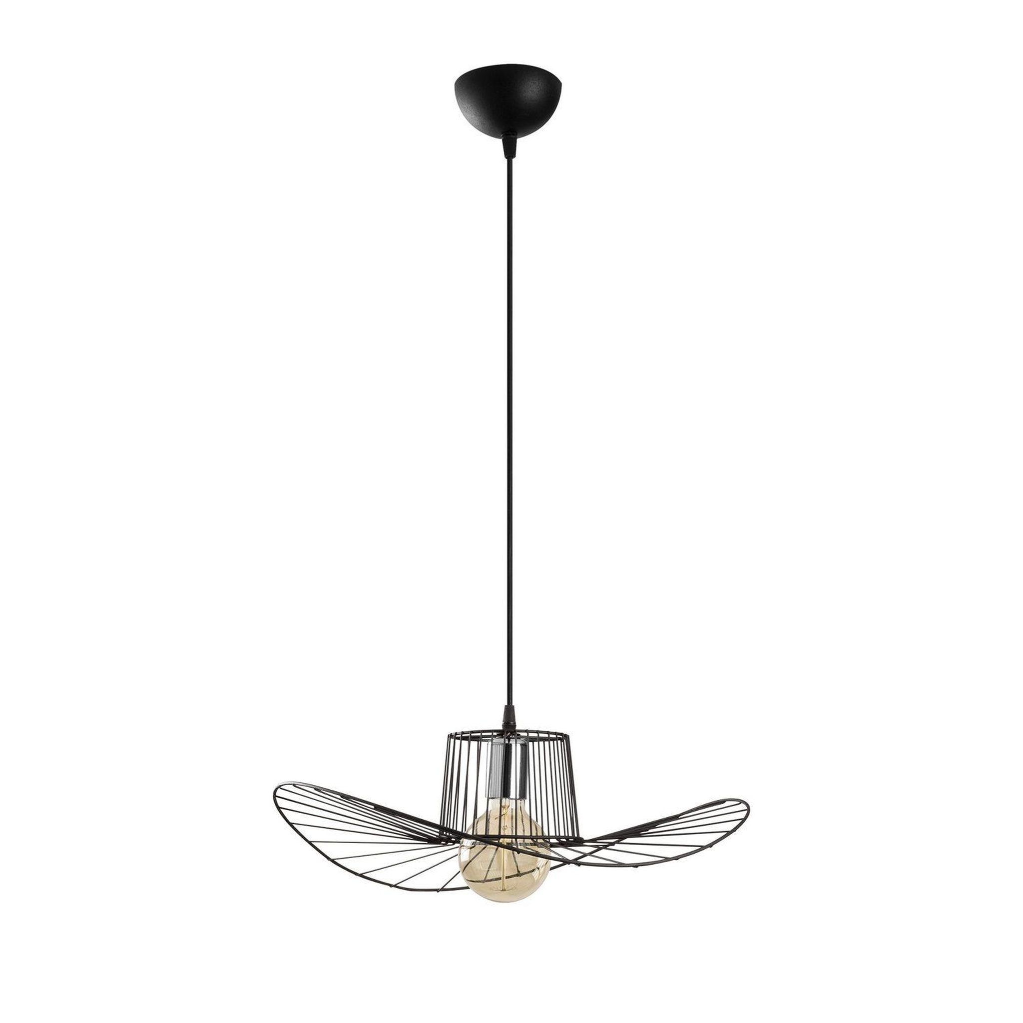TOILINUX Suspension d'intérieur design en oréole - Diam. 50 cm - Noir