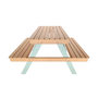 Voir la diapositive 3 : SWEEEK Table de pique-nique en bois d'acacia pour enfant. salon de jardin 4 places vert de gris et teck - Caroline