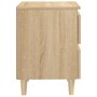 Voir la diapositive 4 : VIDAXL Table de chevet avec pieds en pin Chene sonoma 40x35x50 cm