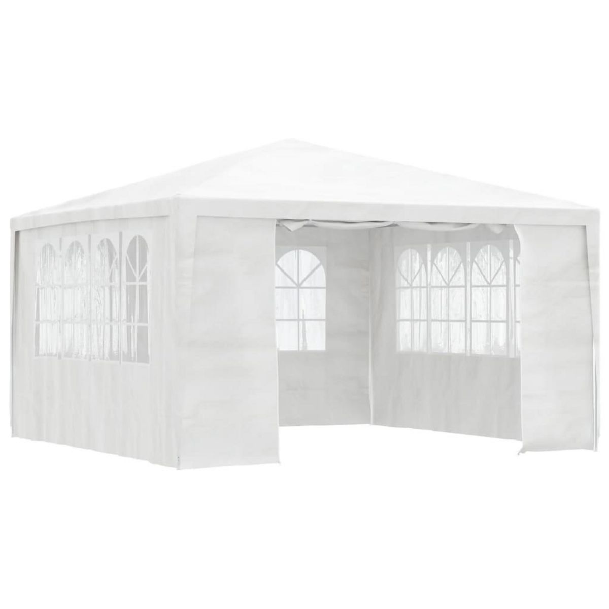 VIDAXL Tente de reception avec parois laterales 4x4 m Blanc 90 g/m^2