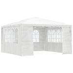 VIDAXL Tente de reception avec parois laterales 4x4 m Blanc 90 g/m^2