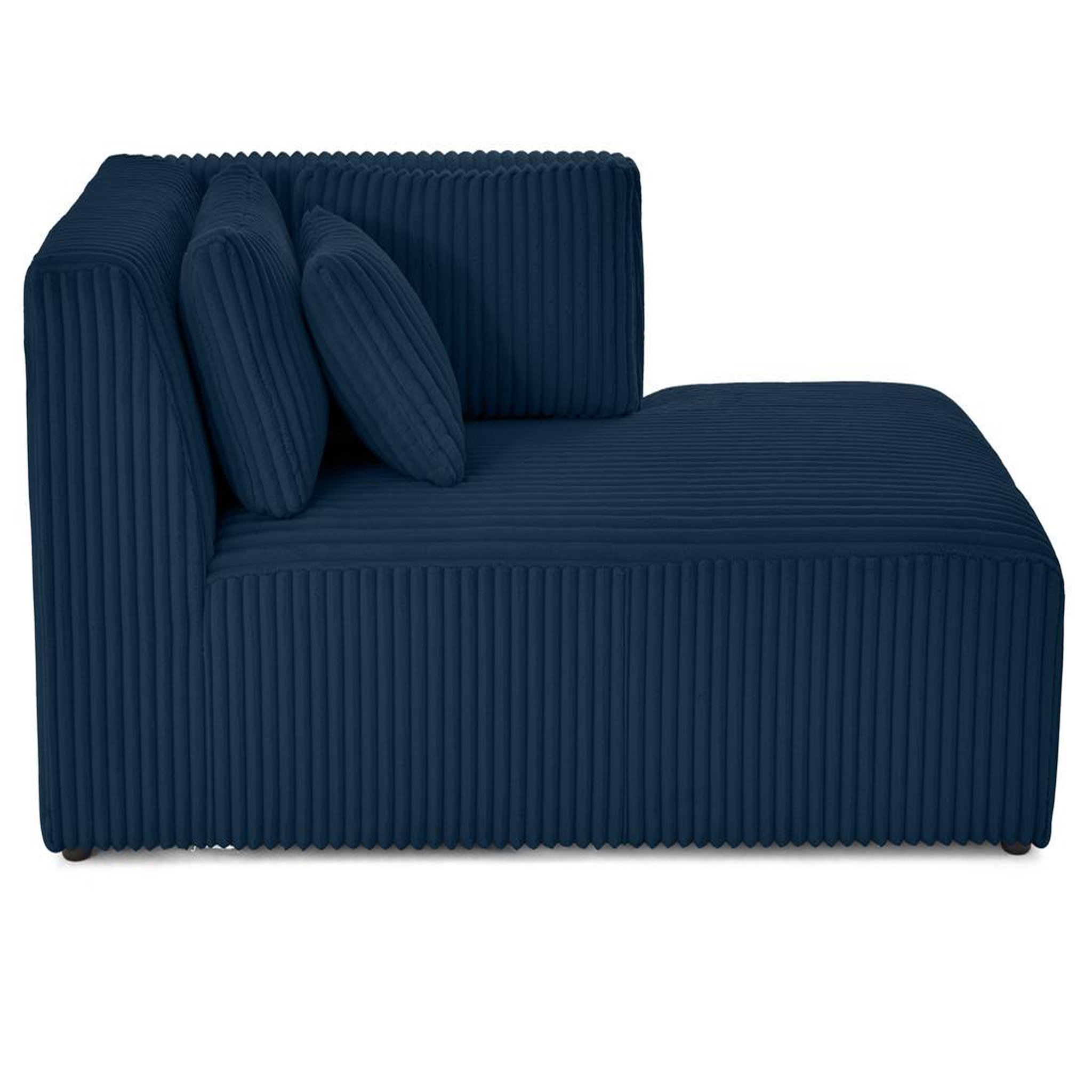 Voir la diapositive 2 : LISA DESIGN Victoire - module d'assise méridienne droit en velours côtelé grosses côtes