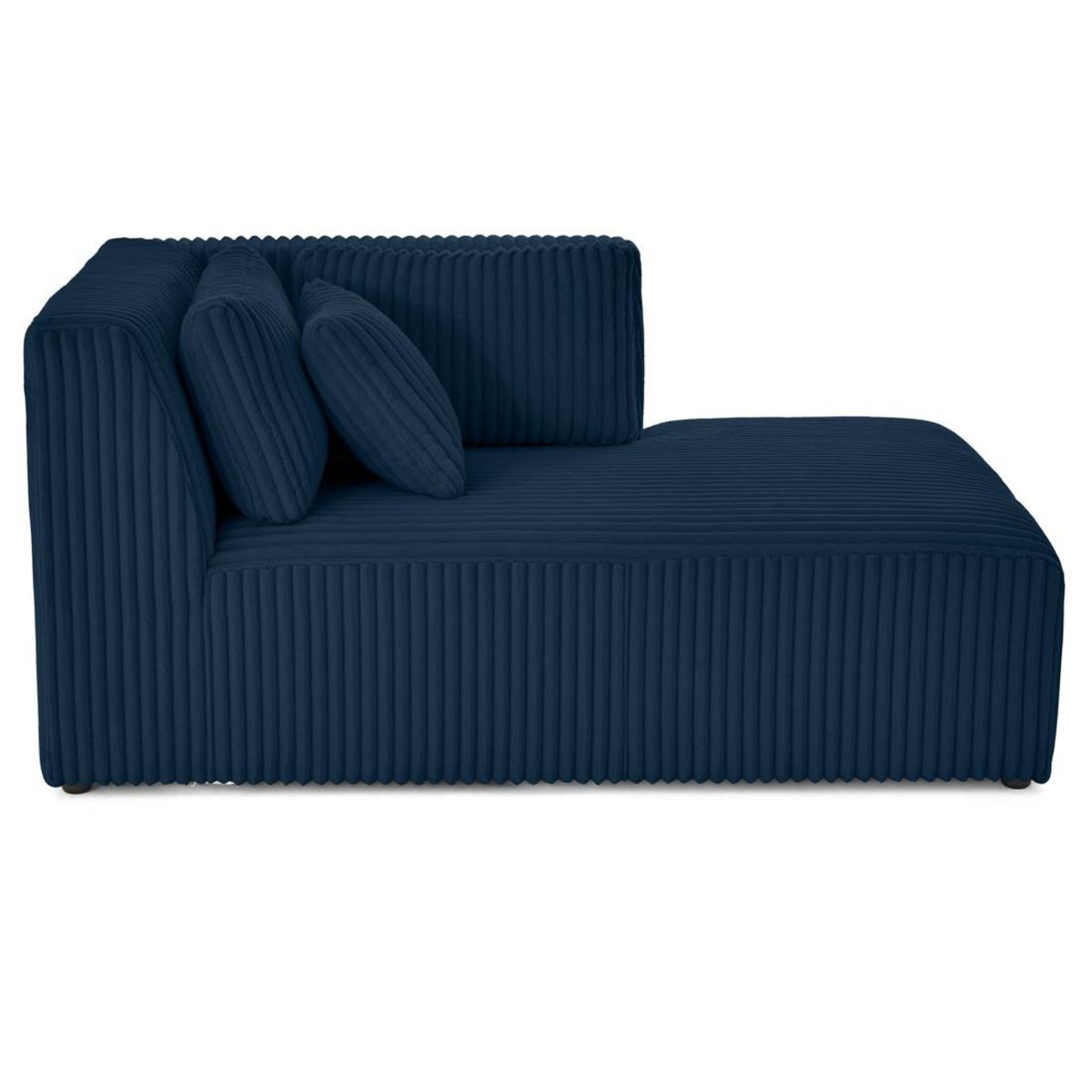 LISA DESIGN Victoire - module d'assise méridienne droit en velours côtelé grosses côtes