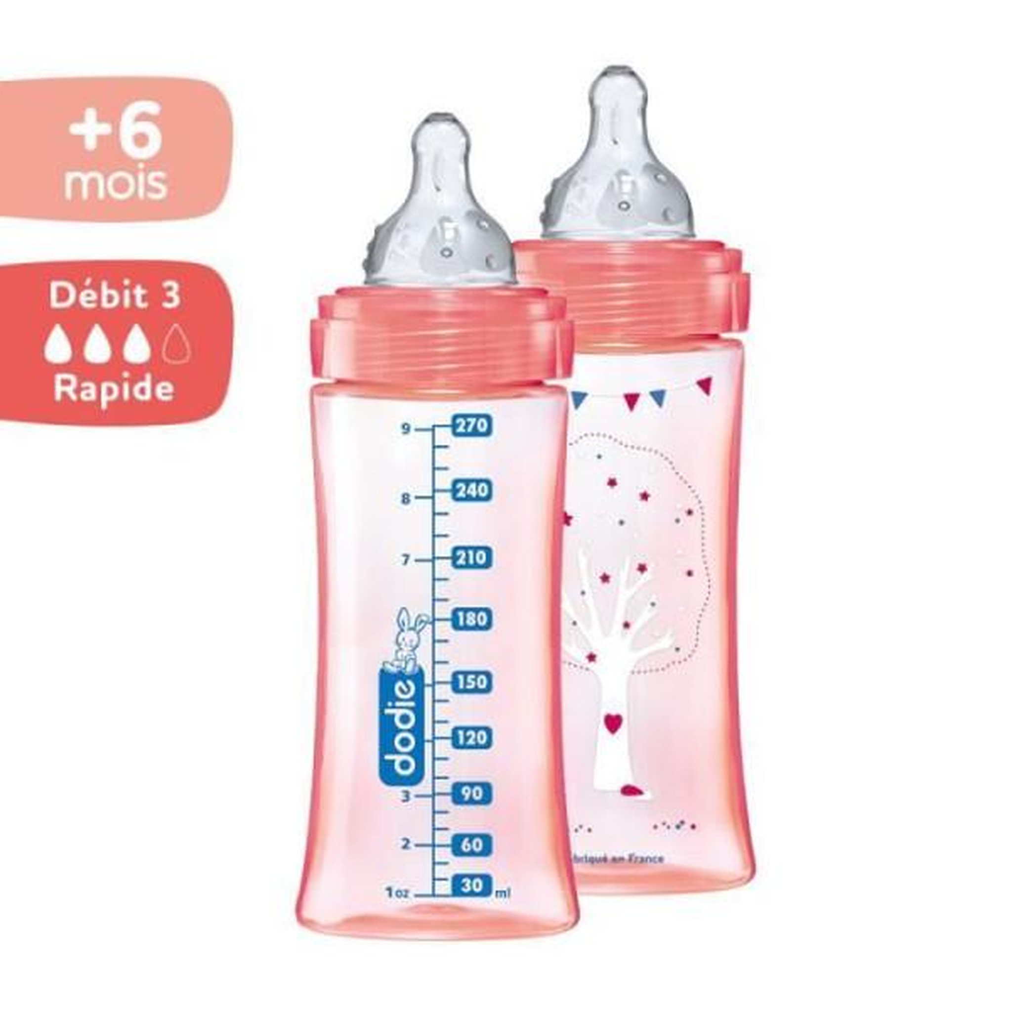 Voir la diapositive 3 : DODIE Dodie Biberon Initiation+ Anti-Coliques 3 Vitesses +6m Rose Danseuse Lot de 2 x 330ml
