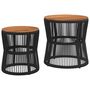 Voir la diapositive 2 : VIDAXL Tables d'appoint de jardin 2 pcs dessus en bois noir poly rotin