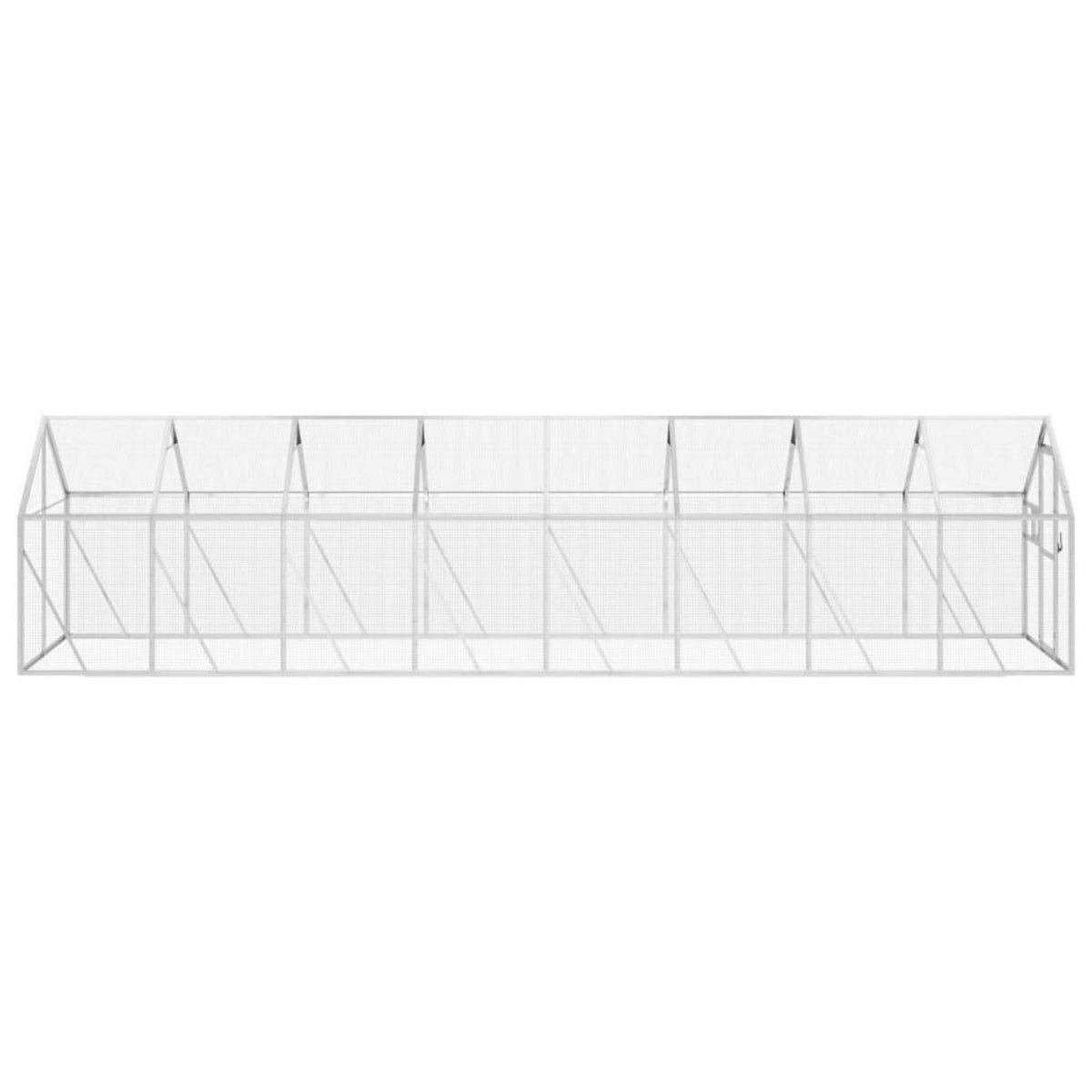 VIDAXL Voliere argente 1,79x8x1,85 m aluminium