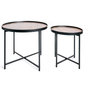 Voir la diapositive 5 : KB8 Lot de 2 tables d'appoint ou tables gigogne ronde en MDF et métal - Marron et noir