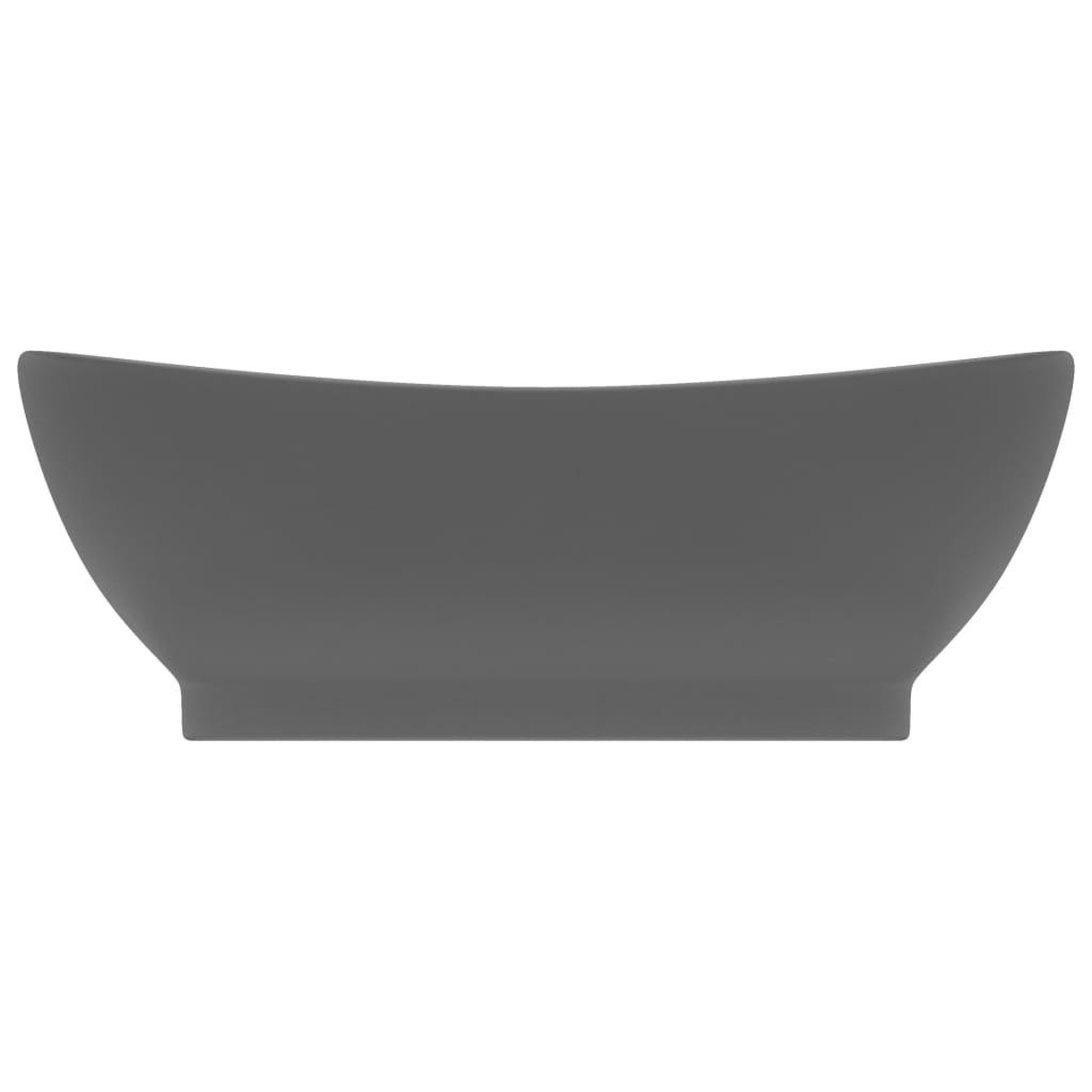 Voir la diapositive 3 : VIDAXL Lavabo ovale a trop-plein Gris fonce mat 58,5x39 cm Ceramique