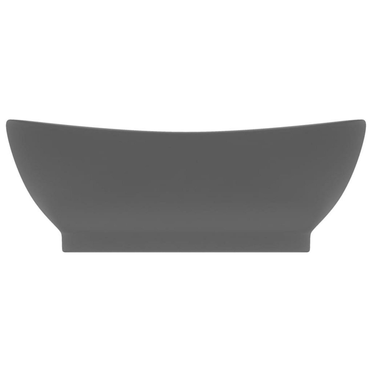 VIDAXL Lavabo ovale a trop-plein Gris fonce mat 58,5x39 cm Ceramique